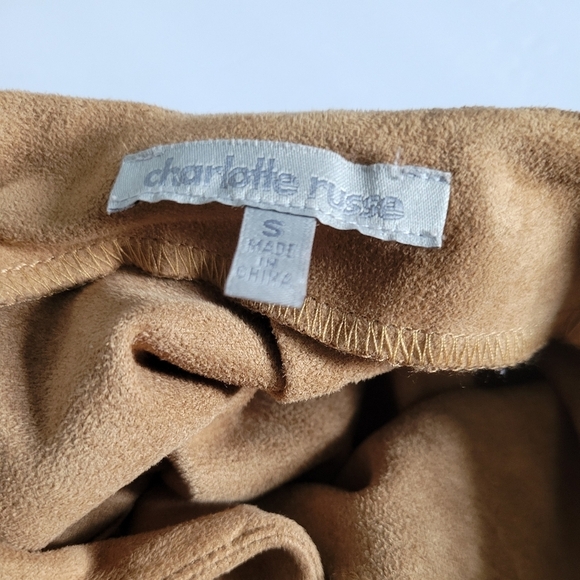 Charlotte Russe Brown Lace Up Tie Front Soft Staple Piece Mini Skirt - Picture 6 of 9